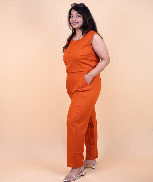 Rust Orange Linen Coord set