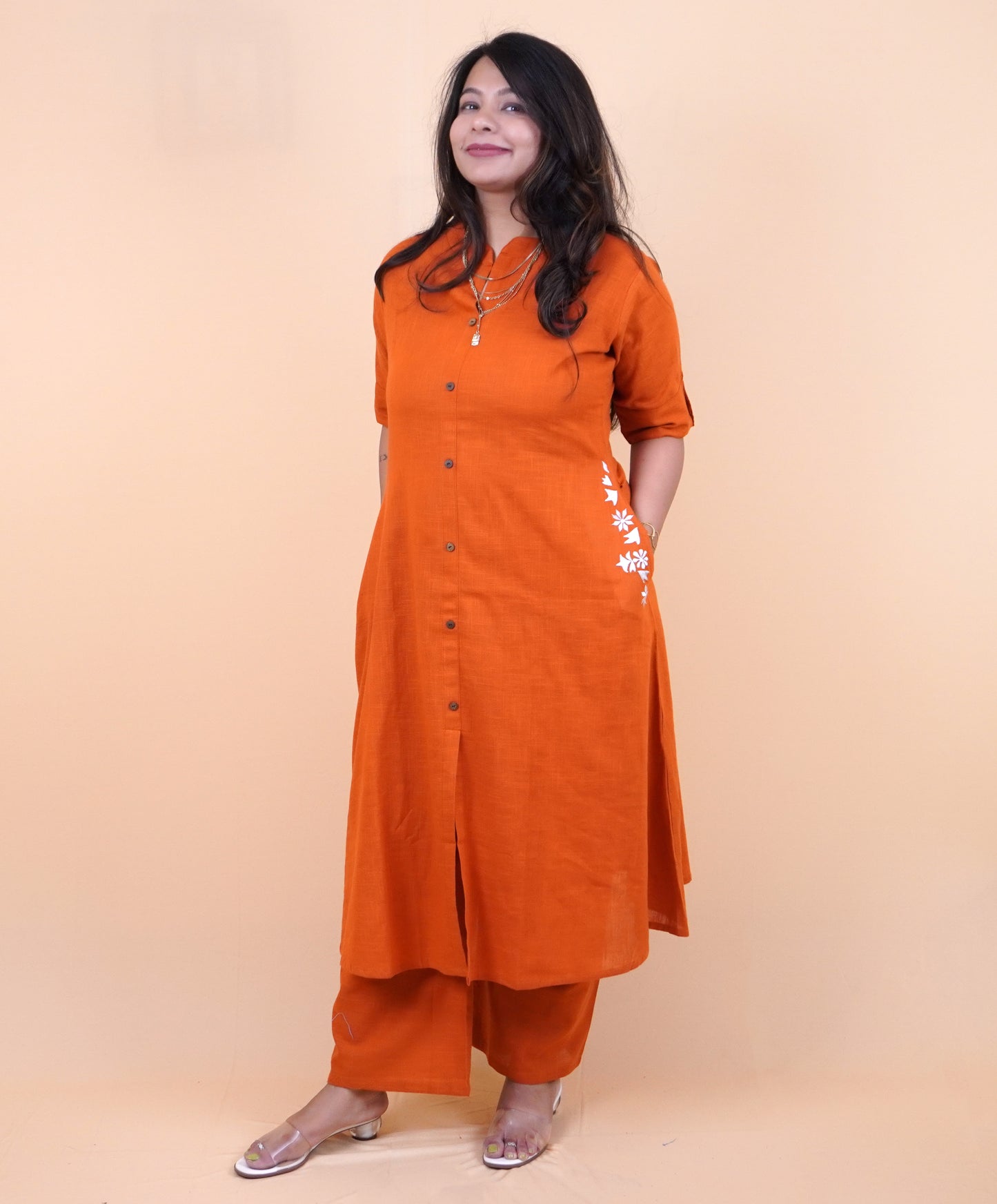 Pure Cotton Magenta color coord set with Pockets